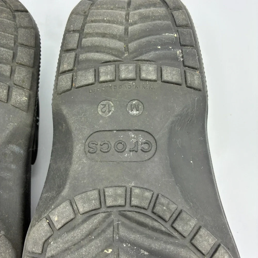 Crocs Classic Coast Clogs Mens 12 Black Slip On Backstrap Outdoor Water Sandal